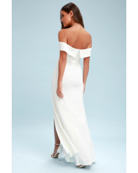 Song of Love White Off-the-Shoulder Maxi Dress